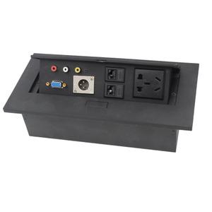 贝桥k209弹起式桌面插座话筒av音视频vga电脑办公信息面板商用
